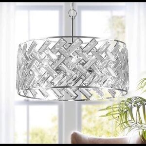 Elegant Silver and Crystal Chandelier